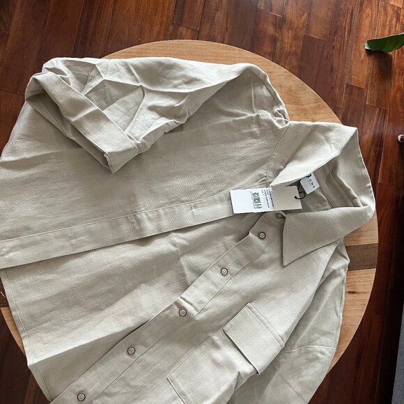 LUNE ACTIVE - Clover Linen Blend Cropped Blouse - BRAND NEW - Picture 3 of 3